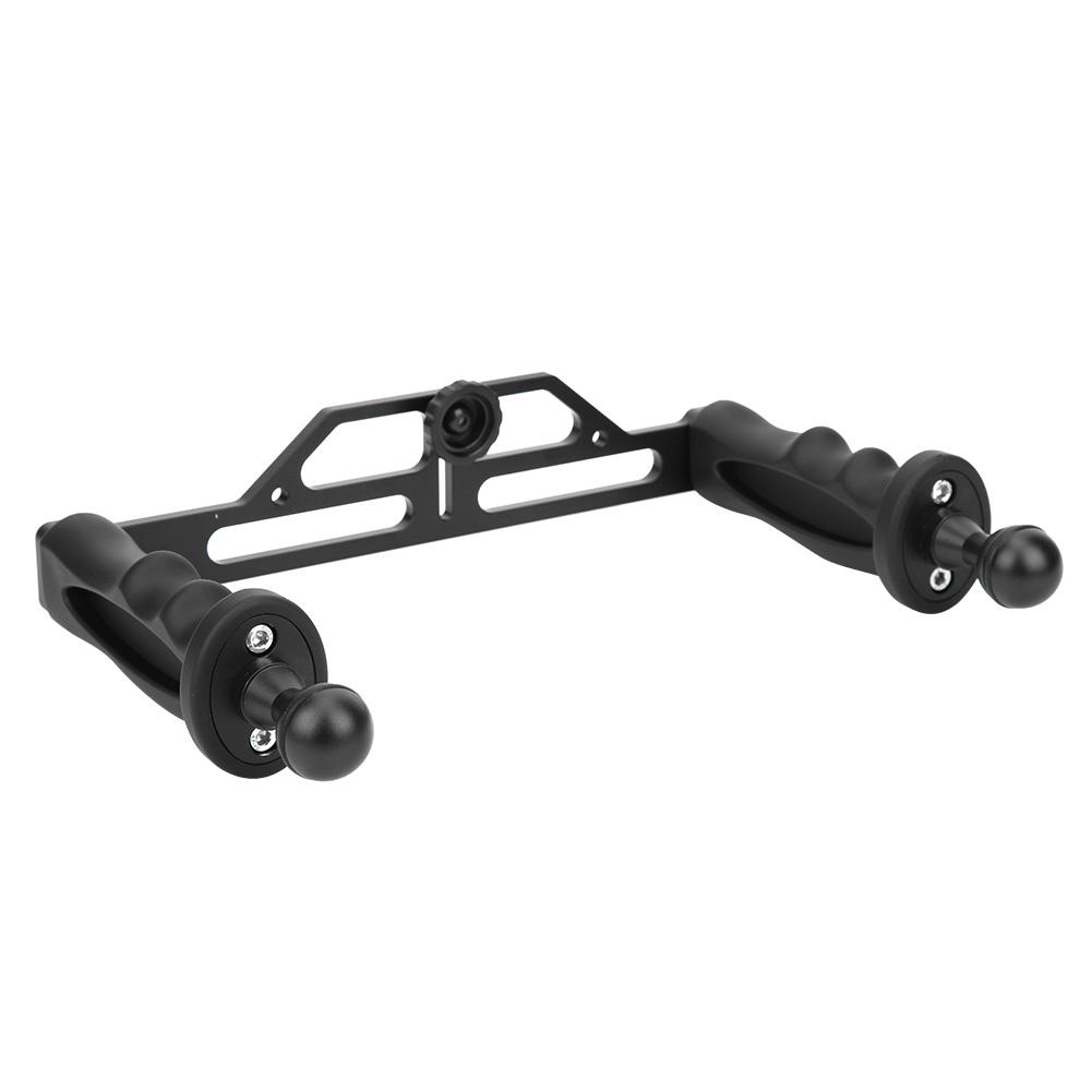 Suport pentru lanterna de scufundări cu mâner dublu din aliaj de aluminiu, suport pentru cameră sport subacvatică