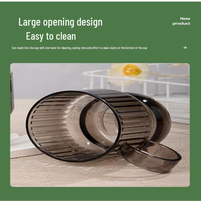 YIXI Retro Striped Glass Mouthwash Cup