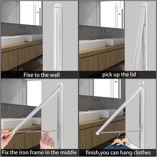 Clothes Drying Rack,Wall Mounted Clothes Hanging Rack,Retractable Folding Hanger,Laundry Room Organization,Drying Racks for