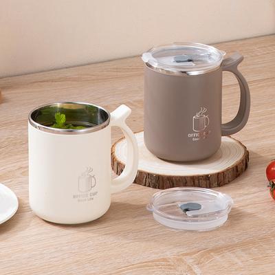 500ml Thermal Milk Coffee Cup With Handle 304 Stainless Steel Double-layer Insulated Mug Leak-proof Drinking Cup Drinkware