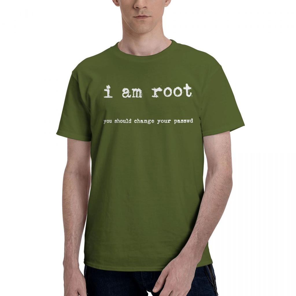I Am Root 100 Cotton Casual Breathable Confortable Cute Mens TShirts Funny Shirt