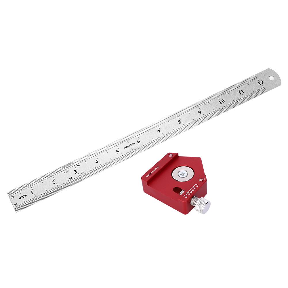 CX3002 Woodworking Scribing Ruler High Precision Angle Measure Carpenter Marking Tool