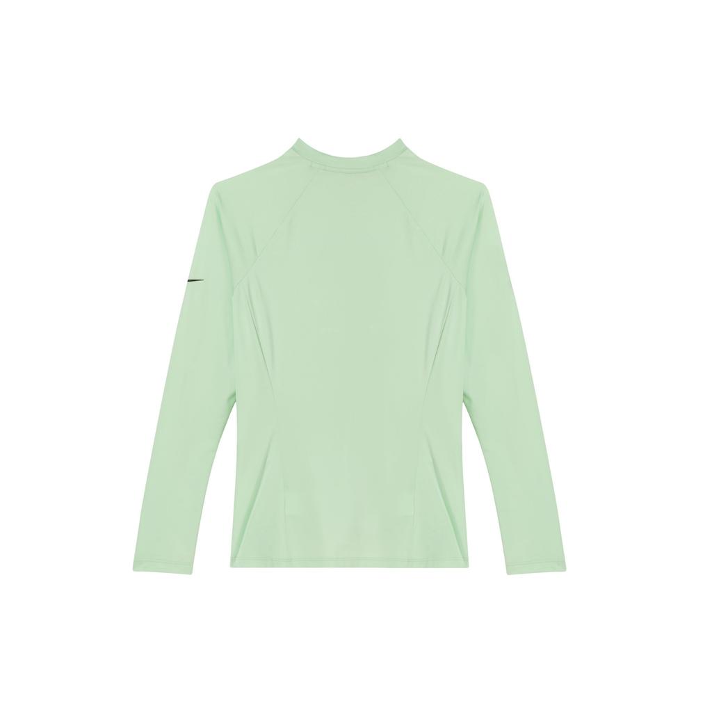 Nike Swim Outdoor Brand Logo Print Casual Sports Zip Long Sleeve UV Protection Sun Protection Women Tops Steam-Green FZ6336-376