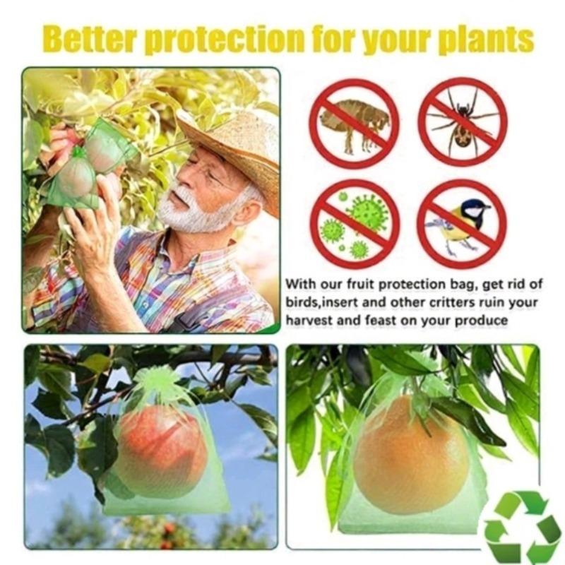 1-100Pcs Fruit Protection Bags Plant Grow Bags Garden Anti-Bird Netting Mesh Bag Vegetable Strawberry Bags Garden Tools Reusable