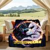 1PC Custom Name Yin Yang Dragons Flames Flannel Blanket Versatile,all-season Throw Suitable for the Living Room,bedroom,camping,travel,and Gift