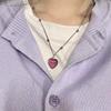 Discoloration Love Pendant Necklace Fashion Women Thermochromic Mood Monitor Heart Pendant Necklaces Stainless Steel Chain Necklaces Jewelry Gift