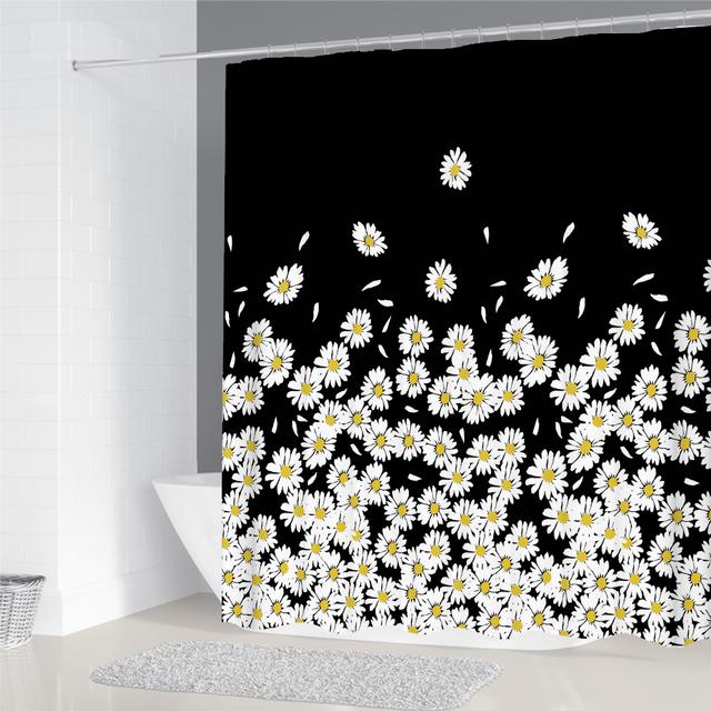 European Flowers, Birds, Plants Bath Curtains Waterproof Shower Curtain 3D Printing Bathroom Decoration With Hook Bath Screen