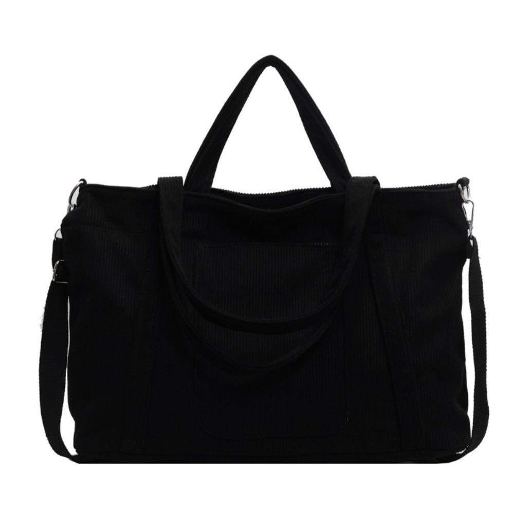 Solid Color Corduroy Shoulder Bag Large Capacity Crossbody Bag Canvas Tote Bag  All-match