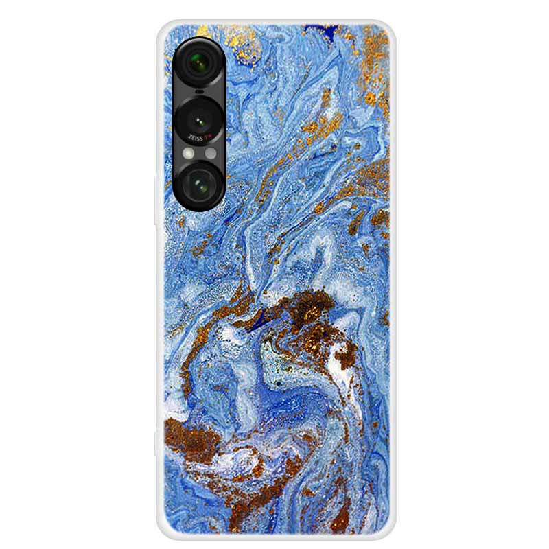 

Чехол для Sony Xperia 1 VII Мраморный ТПУ Мягкий Силикон Задняя Крышка Чехлы для Телефона для Sony Xperia 1VII 5G Водонепроницаемый Прозрачный Пара Xperia 1 VII