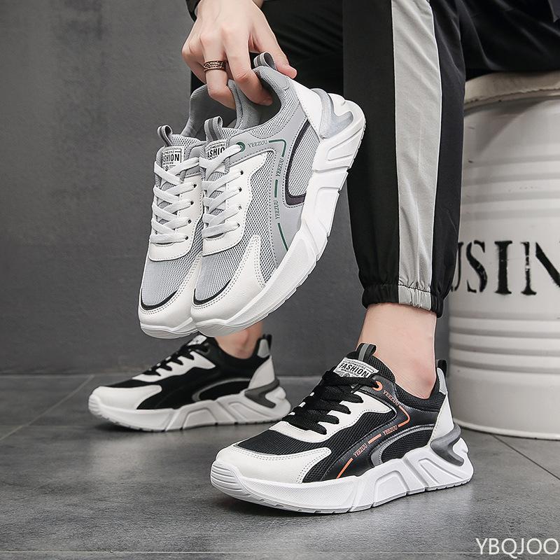 Fashion Spring  Autumn Men's Shoes Breathable Trendy Versatile Running Sports Leisure Simple Comfortable Men's Low Top Shoes Mesh Shoes