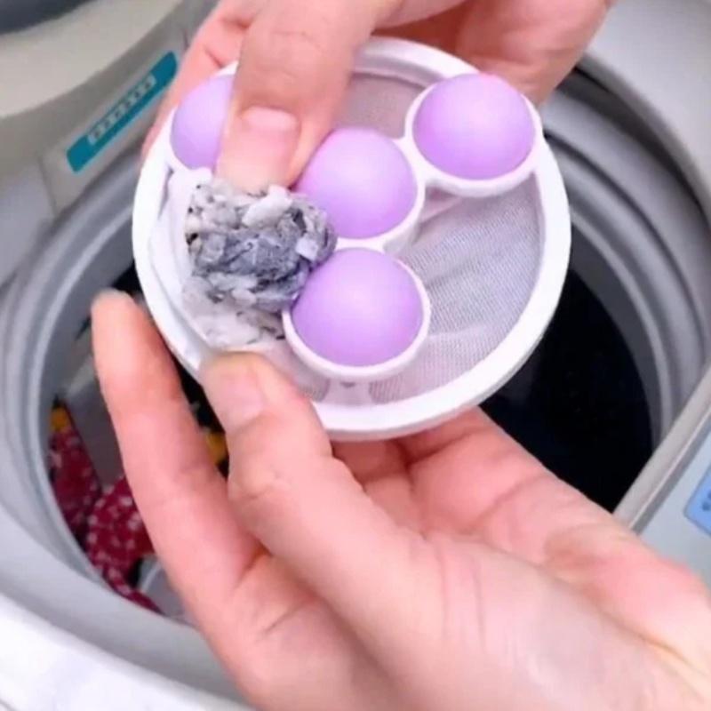 3Pcs Push Bubble Washer Balls Laundry Washing Balls Multifunctional No Winding Washing Machine Balls With Net