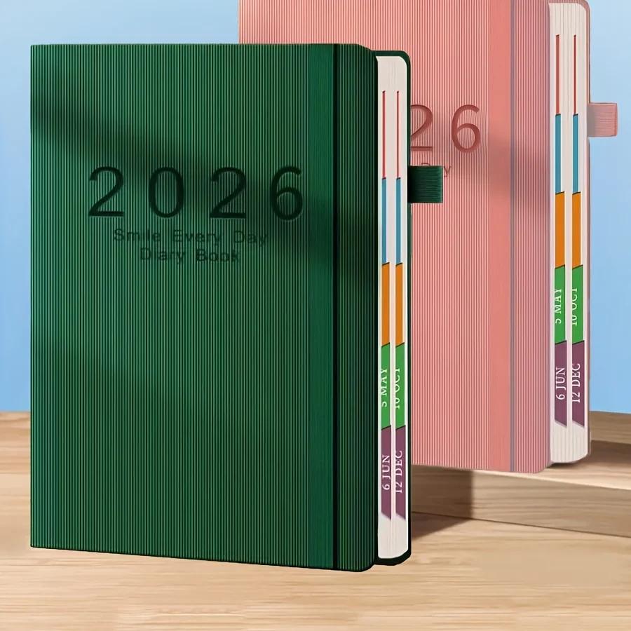 2026 neuer Kalender-Notizblock: Selbstdisziplin-Checkliste, Zeitmanagement, 365-Tage Büroplanungsbuch, Tagesseitendesign