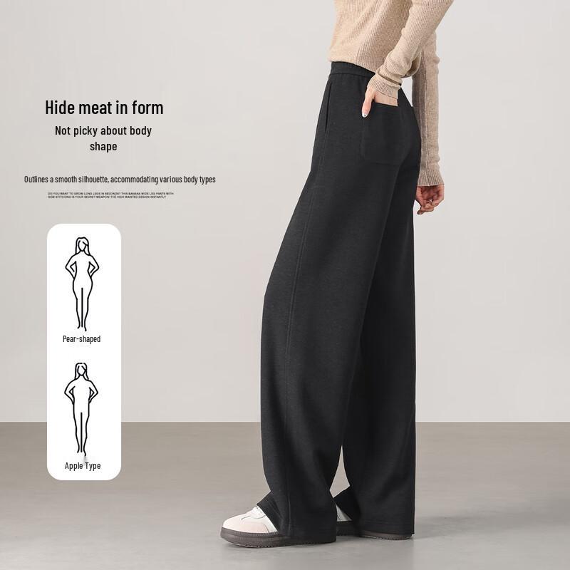 Handu Yishe Women's Tencel Wool Blend Wide-Leg Casual Pants