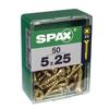 Vis - SPAX - Tête Fraisée - Acier - Diam.5 Mm - Long.25 Mm - Lot De 50