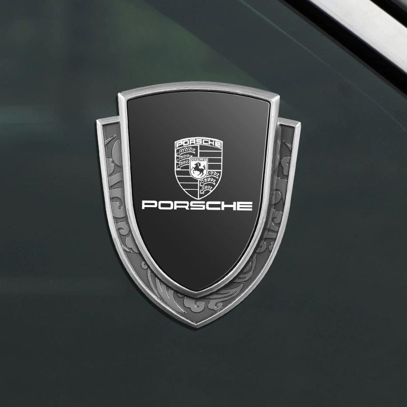 Pegatinas Calcomanías Emblemas Laterales 3D de Metal para Carrocería de Coche Para Porsche Cayenne Panamera Macan 911 718 Taycan Cayman Accesorios Exteriores de Automóvil