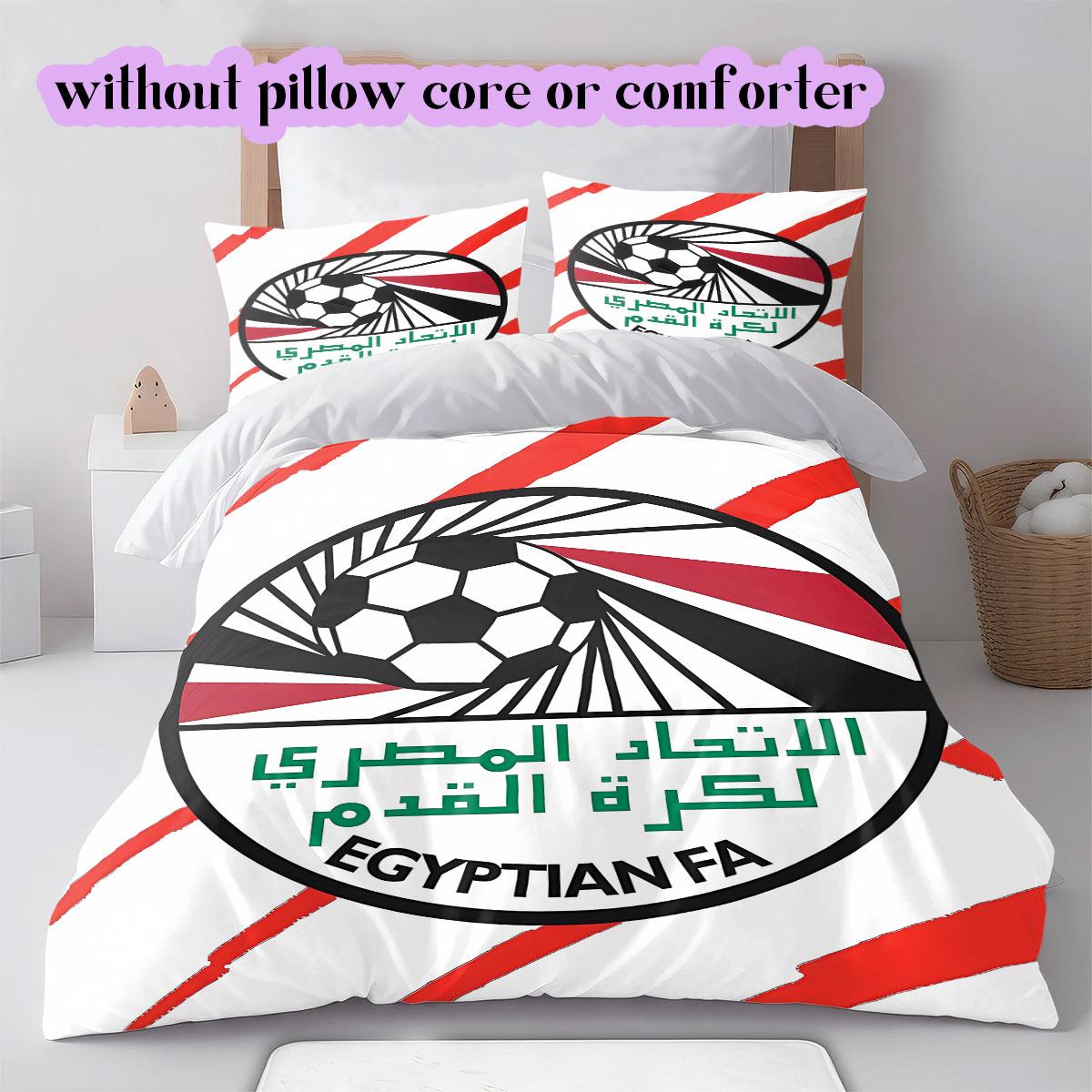

Egyptian Football Association Pattern Bedding,Quilt Set Quilt Cover Pillowcase Home Birthday Gift (1*duvet cover+2*pillowcase,without core) 135x200cm