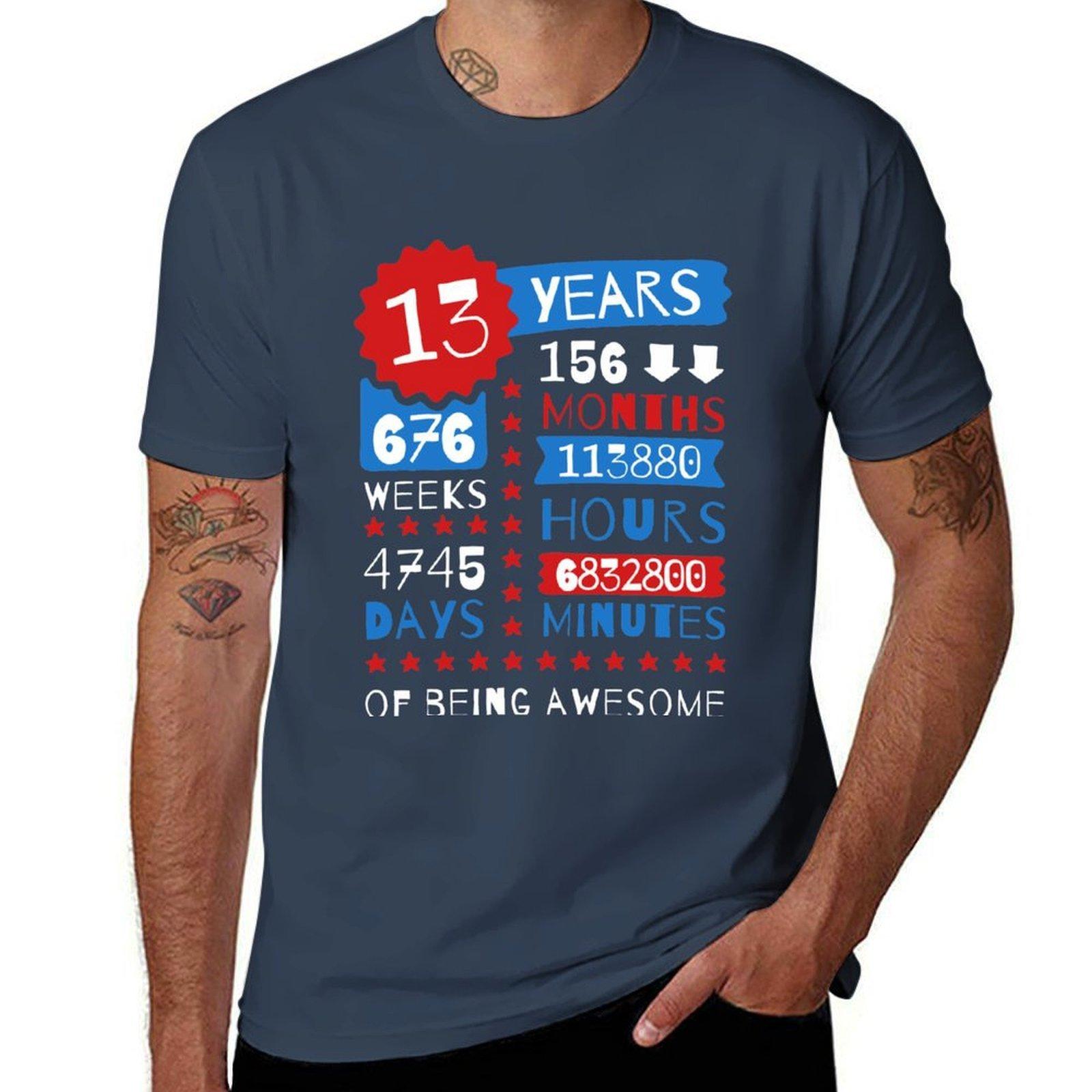 13 Years Of Being Awesome Splendid 13th Birthday Gift Ideas Tshirt Casual Everyday Short Sleeve Tshirt S