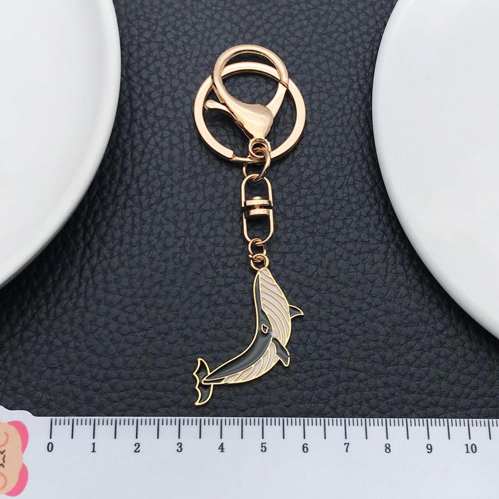 Cartoon Marine Life Black Whale Keychain - European & American Style