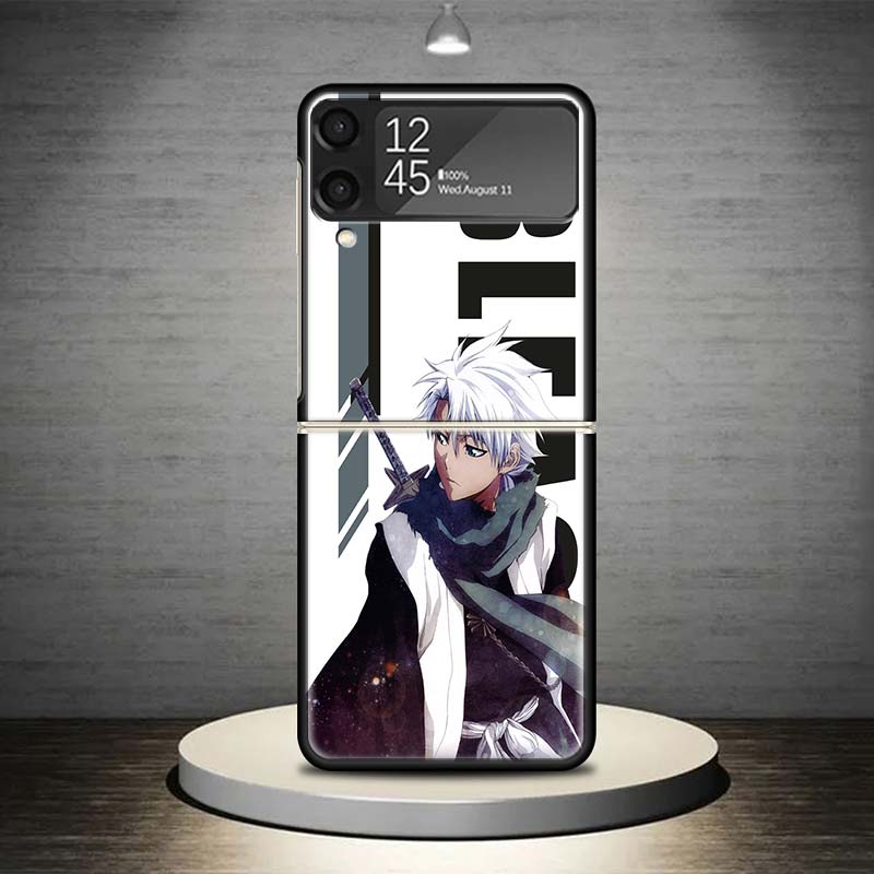 Anime Bleach Ichigo Kenpachi Phone Case For Samsung Galaxy Z Flip 7 6 5 4 3 5G Shockproof Cover Z Flip7 Flip6 ZFlip5 Flip3 Flip4
