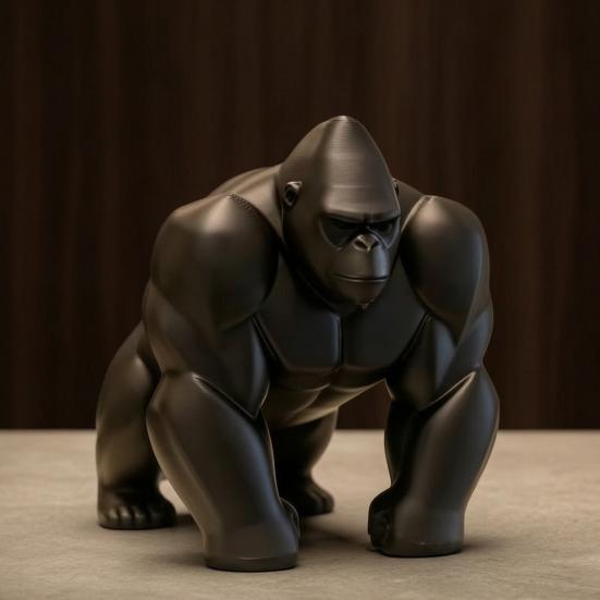 3D-gedruckte Gorilla-Skulptur Ornament Minimalistische Moderne Kunstfigur mit Detaillierter Textur Umweltfreundliche Dekoration für Wohnzimmer Büro Schreibtisch