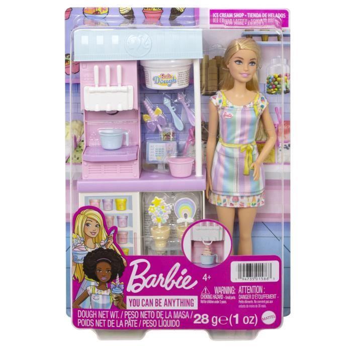 Barbie - coffret marchande de glaces - poupée mannequin - dès 3 ans