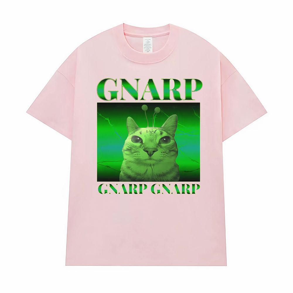 Silly Alien Graphic Gnarp Cat Meme Print T-Shirt Men's Clothing Y2K Vintage Classic T Shirt Unisex Short Sleeve Oversized TShirt