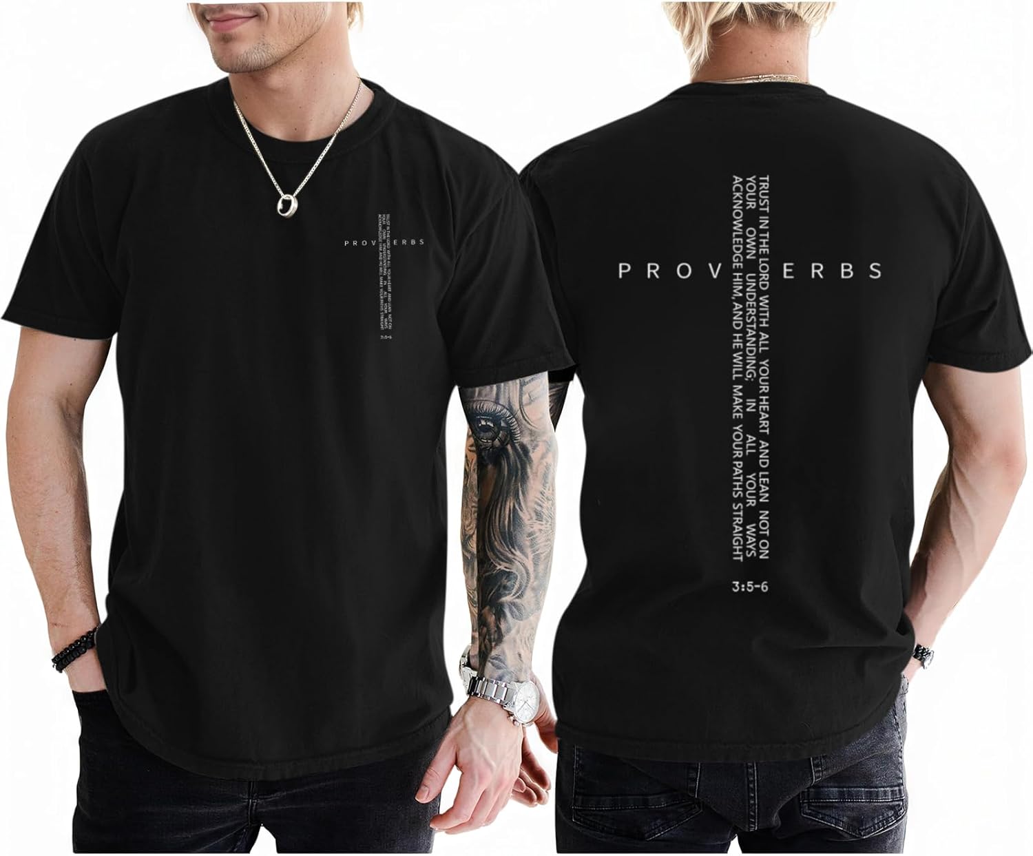 

Christian Shirts for Men Vintage Religious Cross Bible Verse T-Shirt Jesus Faith Tshirt Inspirational Graphic Tees 5XL різнокольоровий
