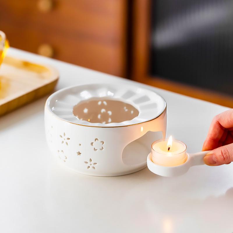 Japanese Candle-Heated Glass Teapot with Ceramic Base