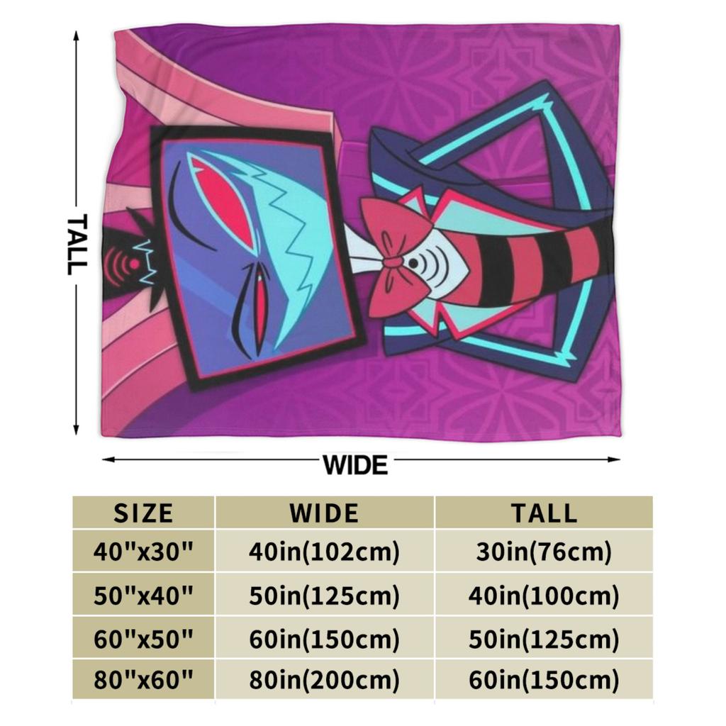 Hazbins Hotels Alastor Vox 2 Throw Blanket for Couch  Soft Fuzzy Plush Blanket 50x60 Inches Multi-size Bedspread for All Seasons