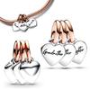 New Copper Rose Gold Double Color Sisters Family Dog Leopard Charm Beads Fit For Original Bracelet Diy Boutique Jewelry