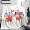 1PC Bubu Dudu Print Flannel Blanket, High quality All Seasons, Home Decor, Warmth and Comfort, Perfect for Christmas Gifts