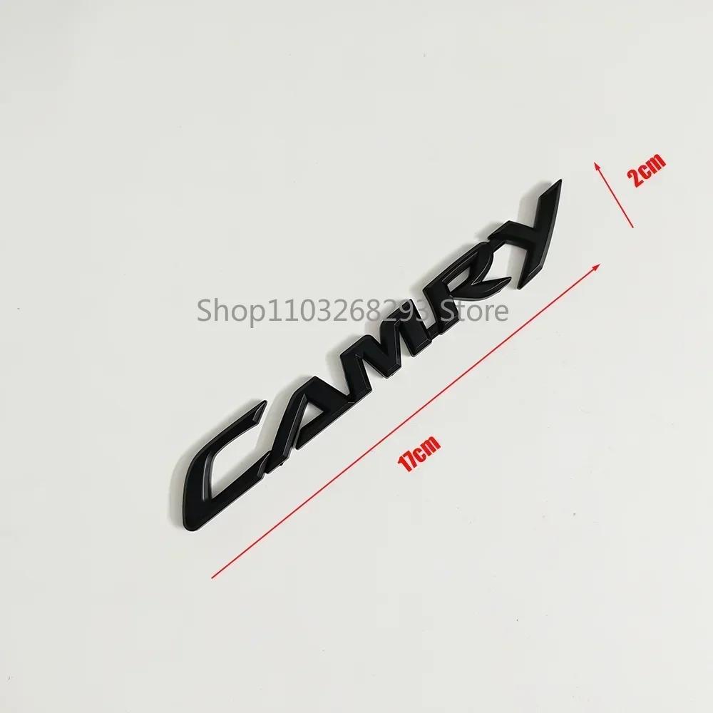 3D Silver Black Alphabet Badge Logo Stickers for Toyota Camry Boot Rear Emblems Decorative Modification Car Accessories