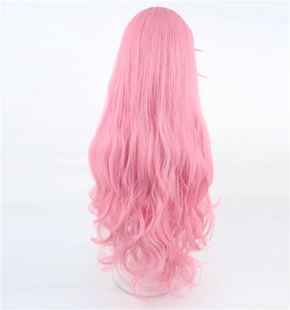 Cosplay VTuber Mori Calliope Sleepwear Ver Wig Game Anime Party Pink Curly Wig