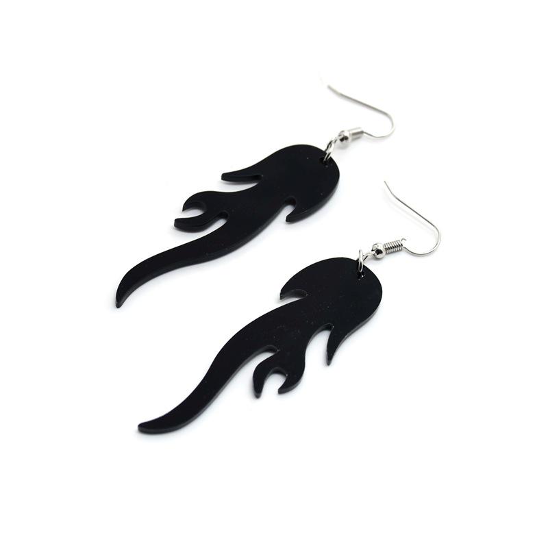 Acrylic Gold Flame Multi-color Dangle Earrings for Women