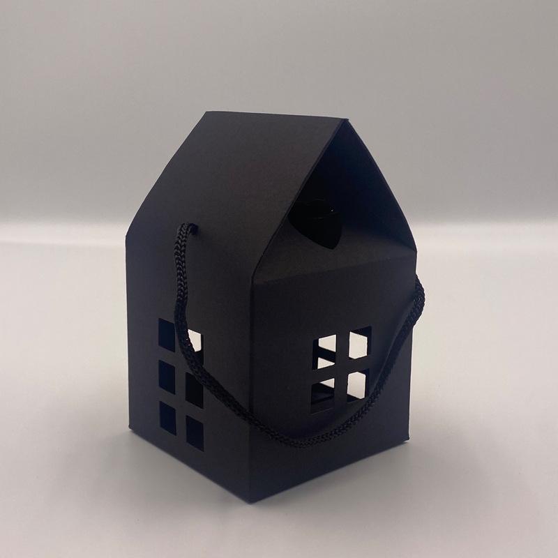 

25 шт. Подарочные коробки в форме домика с ручкой, крафтовые бумажные коробки для угощений, свадебные бонбоньерки, коробки для хранения, упаковочные коробки, украшение 25pcs чёрный