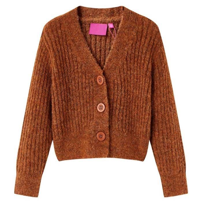 Children's Knitted Cardigan Cognac 92/104/116/128/140