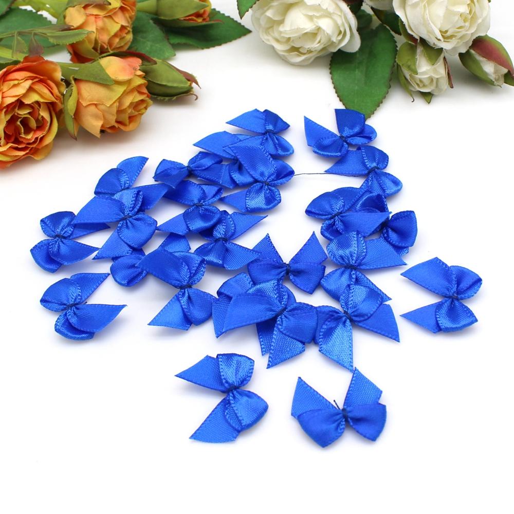 50-100Pcs/Pack 2*2.5cm Small Dacron Ribbon Bow Flower Craft Decoration Handwork DIY Party Decoration Colored Ribbon Bows