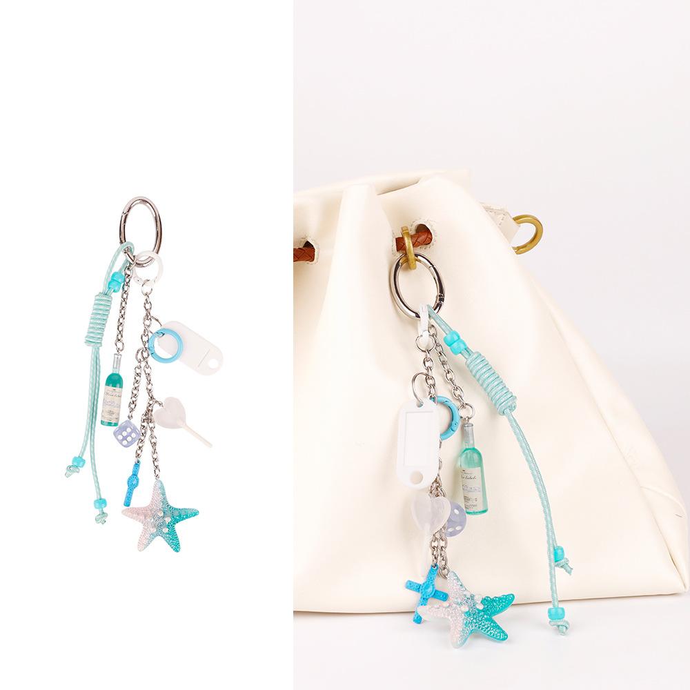 New starfish chain bag pendant fashionable ocean series ins fresh and sweet wind keychain pendant