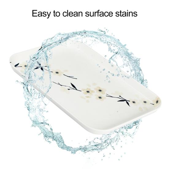 Snack Tray Floral Design Heat Resistant Display Melamine Cherry Blossom Pattern Dining Table Coffee Cup Plate for Kitchen