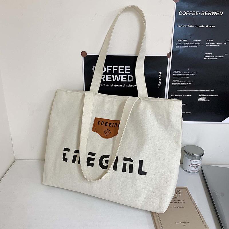 Simple Casual Canvas Bag for Work for Women New Large Capacity Tote Bag for Commuting One-shoulder Tote Bag