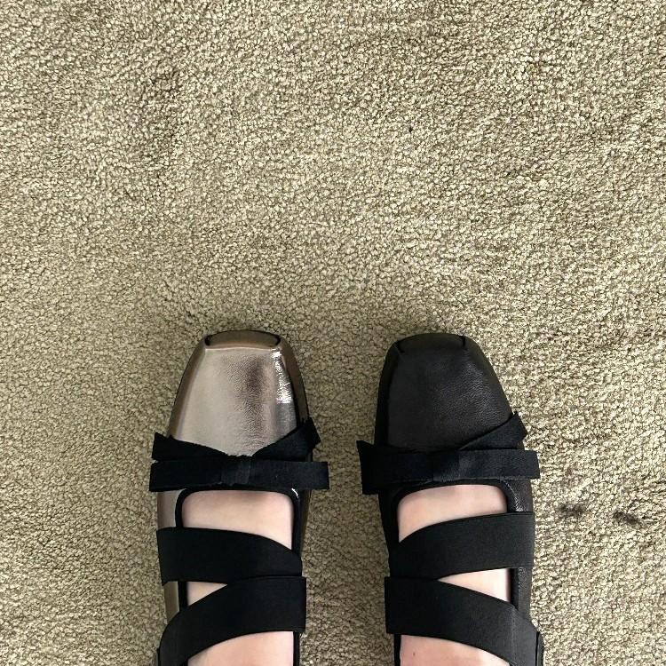 Sheepskin Version~ Ballet Style Leather Bow Mary Jane Single Shoes Women's Silver Platform Small Leather Shoes Ballet Shoes Ladyshoes