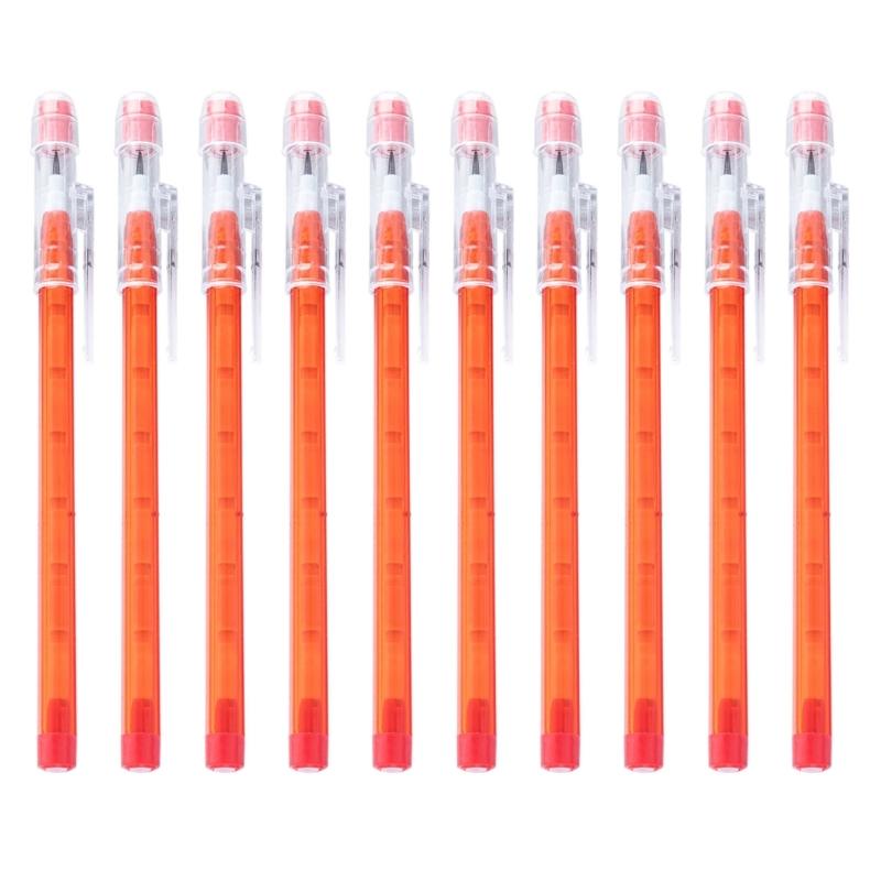 Stackable Pencils Popup Plastic Pencil with Eraser Top Multicolor Translucent Pencil Multipoint Not-Sharpening Pencil