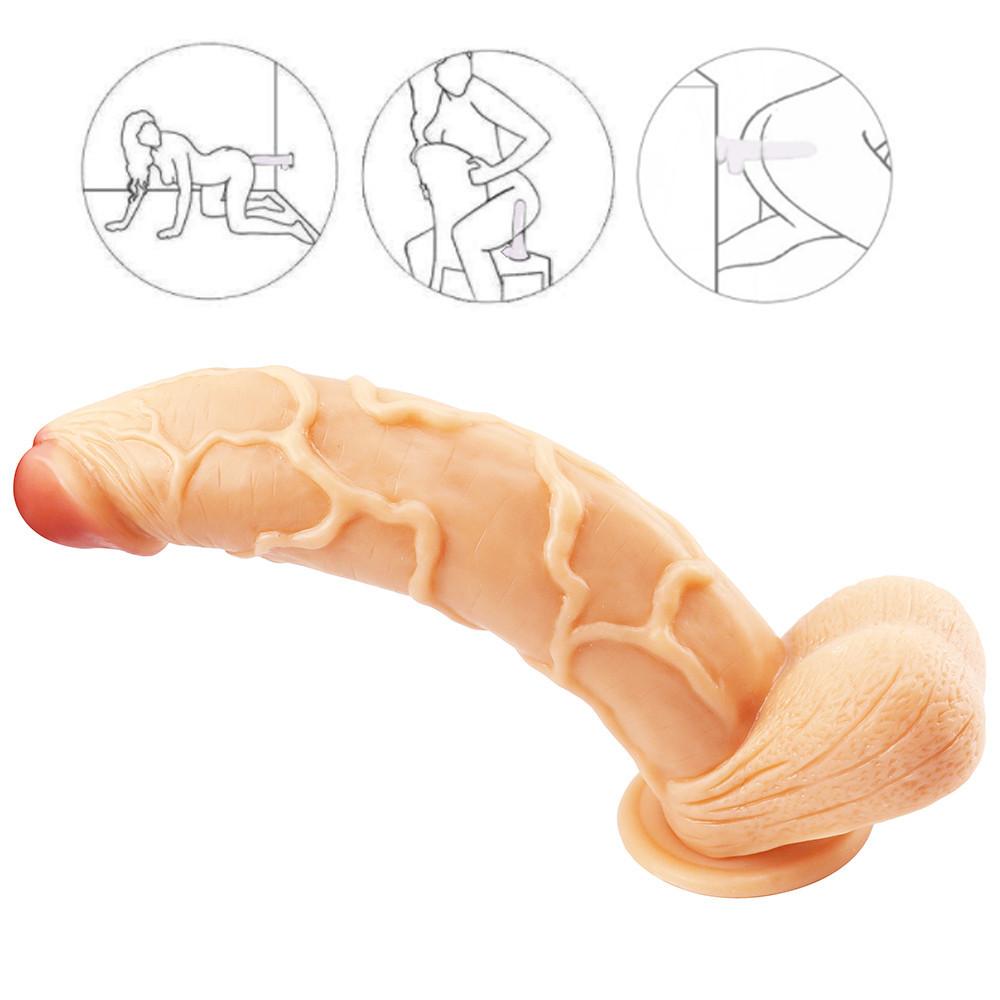 Extended Edition Soft Giant Dildo Cock Suction Cup Adults Dick Realistic Masturbators Double Layer Penis Women Anal Sex Toy