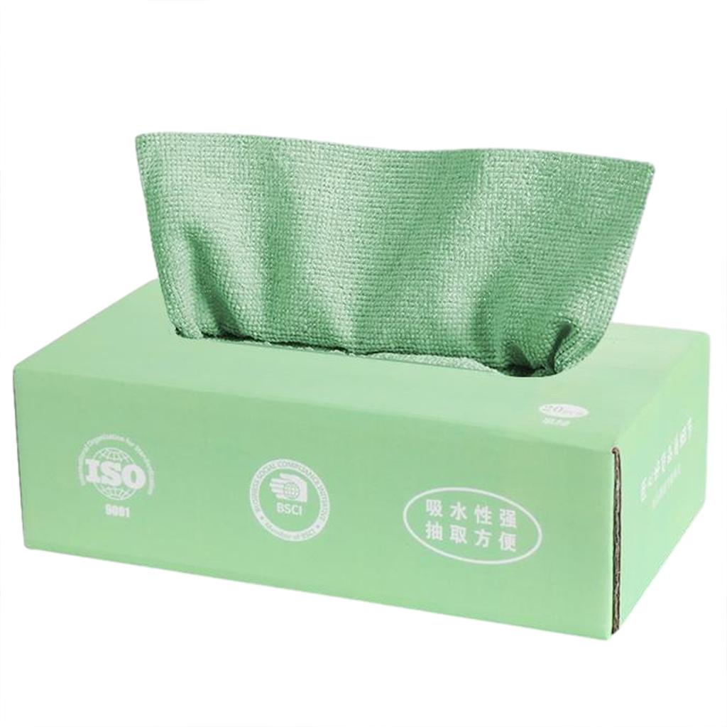 20pcs/box Removable Magic Rag Microfiber Cloth Removable Wiping Cloth Disposable Reusable Absorbent Scouring Dishrags