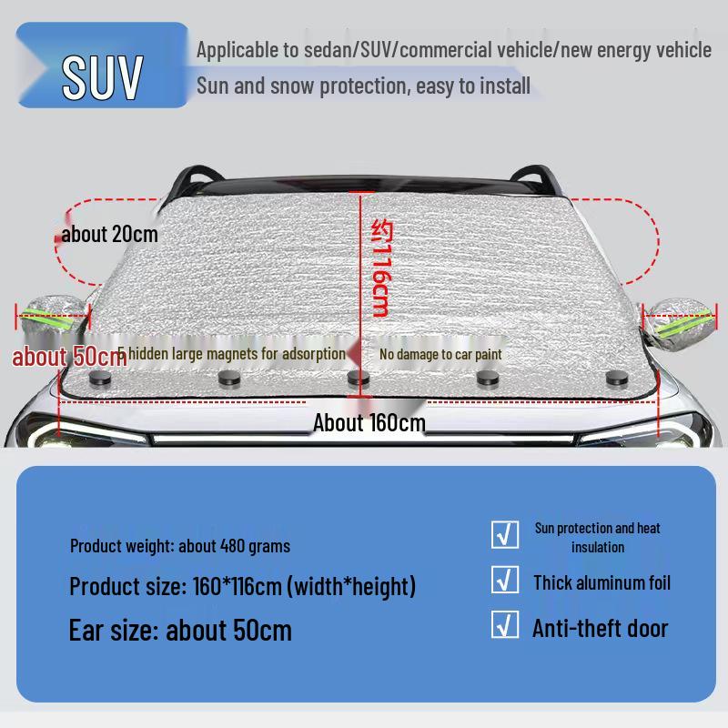 Thickened Front Windshield Sunshade with Heat Insulation