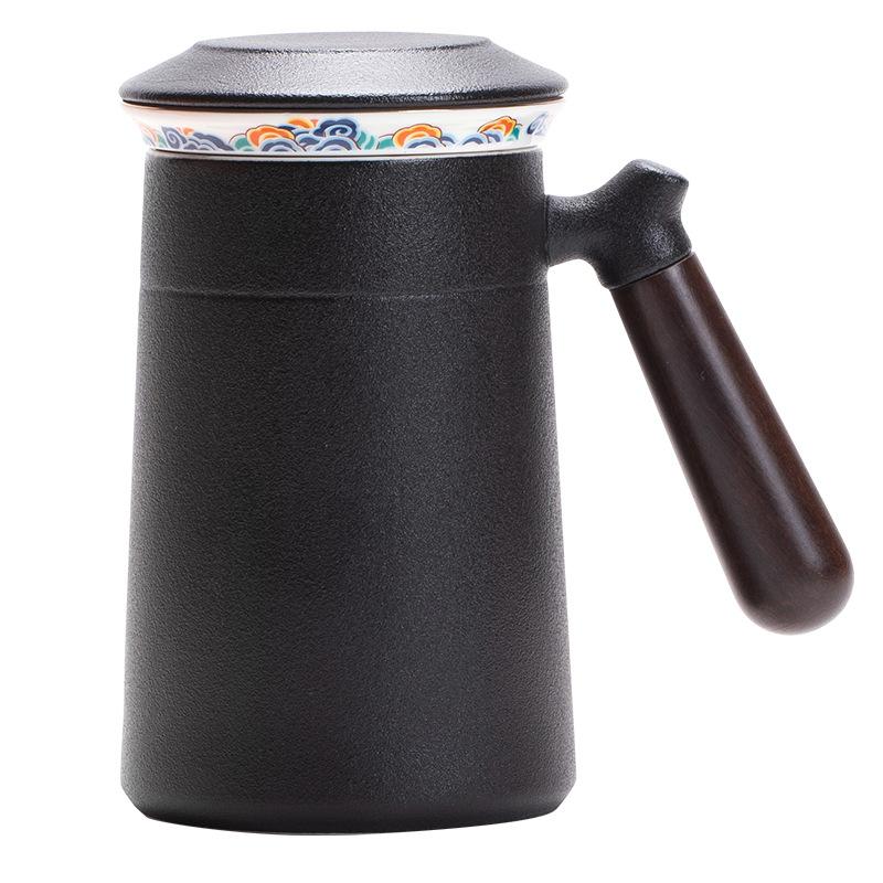 Coarse pottery personal special ceramic tea cup office home high-end business gift tea separation at hand