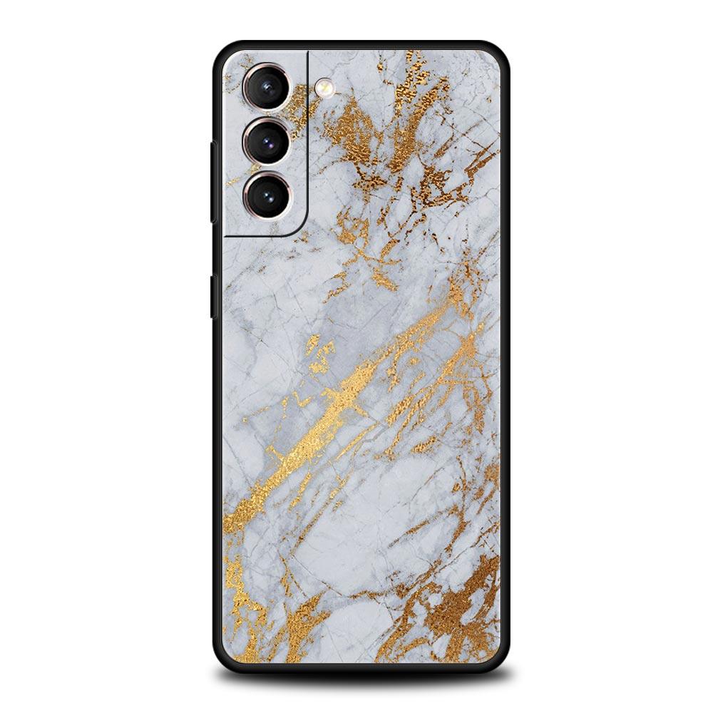 Black Gold Marble Pattern Phone Case For Samsung Galaxy S22 S21 S20 Ultra FE 5G S10E S10 S9 S24 Plus S23 Cover Shell