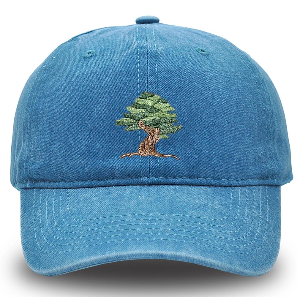 BONSAI  TREE Hat Embroidered ORNAUnisexTAL TREE Baseball Cap Retro Unisex Women Cotton Hat Unisex M