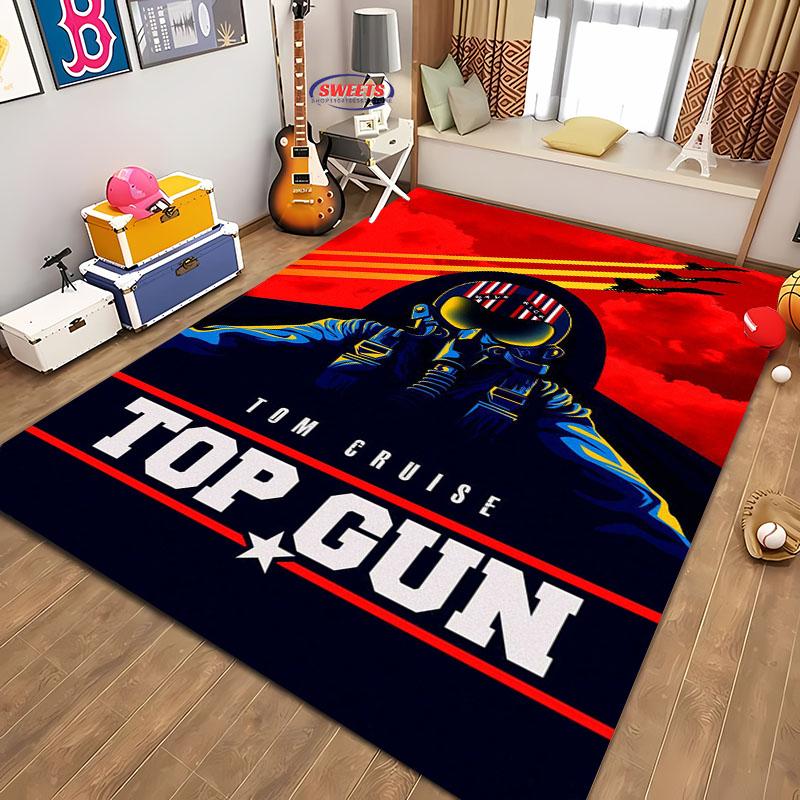 Classic Movie Carpet Top Gun Tom Cruise Rug for Home Living Room Bedroom Sofa Doormat Decor,kid Area Rug Non-slip Floor Mat Gift