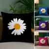 Anime Daisy Pillow Case Sofa and Living Room Decorative Cushion Covers Dust-proof and Mite-proof Invisible Zipper